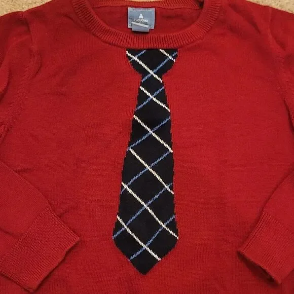 3 for $10! Gap Kids Maroon tie sweater - Picture 2 of 3